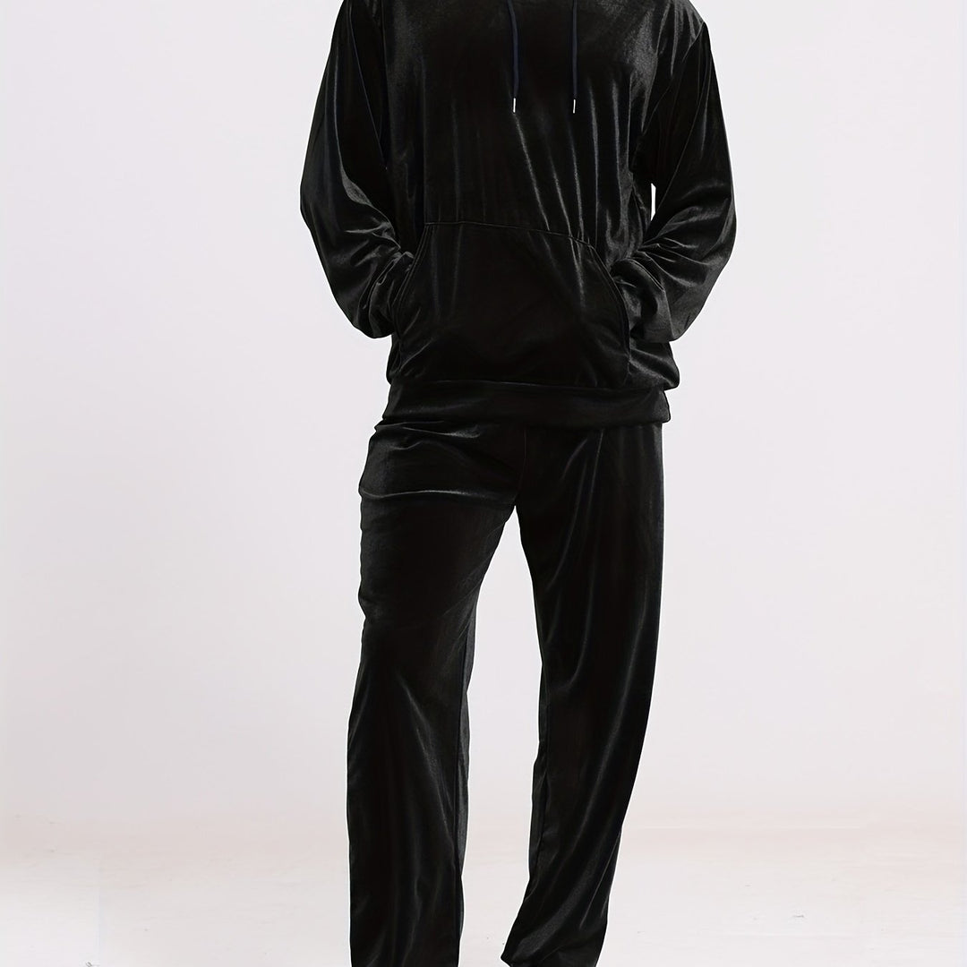 Zweiteiliges Kapuzenset mit Pullover und Hose für Herren