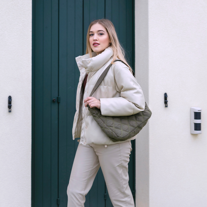Gesteppte Diamond Puffer Schultertasche Leichtes Nylon