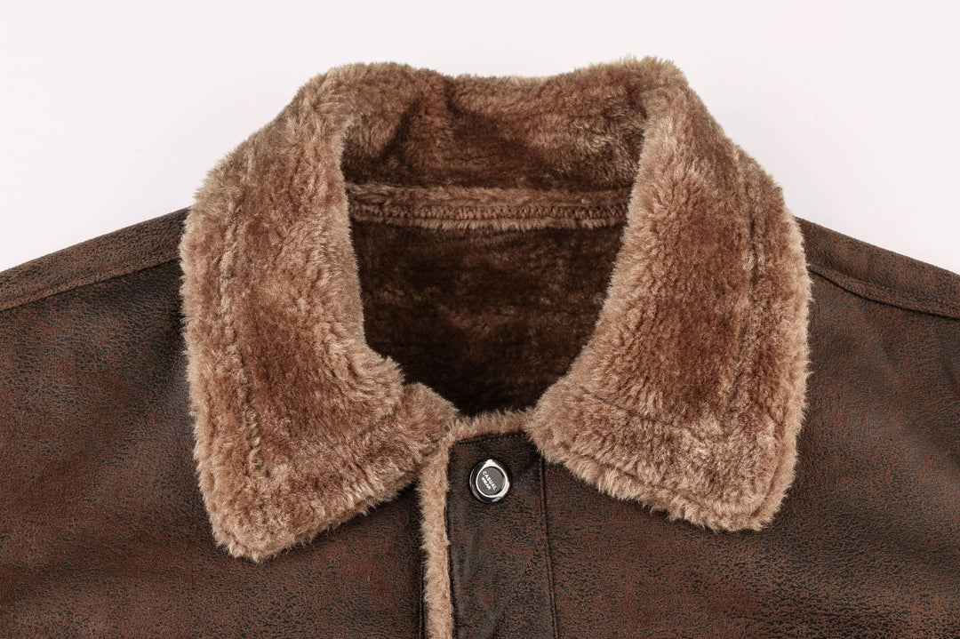 Herren Wildlederjacke Mit Sherpa Futter