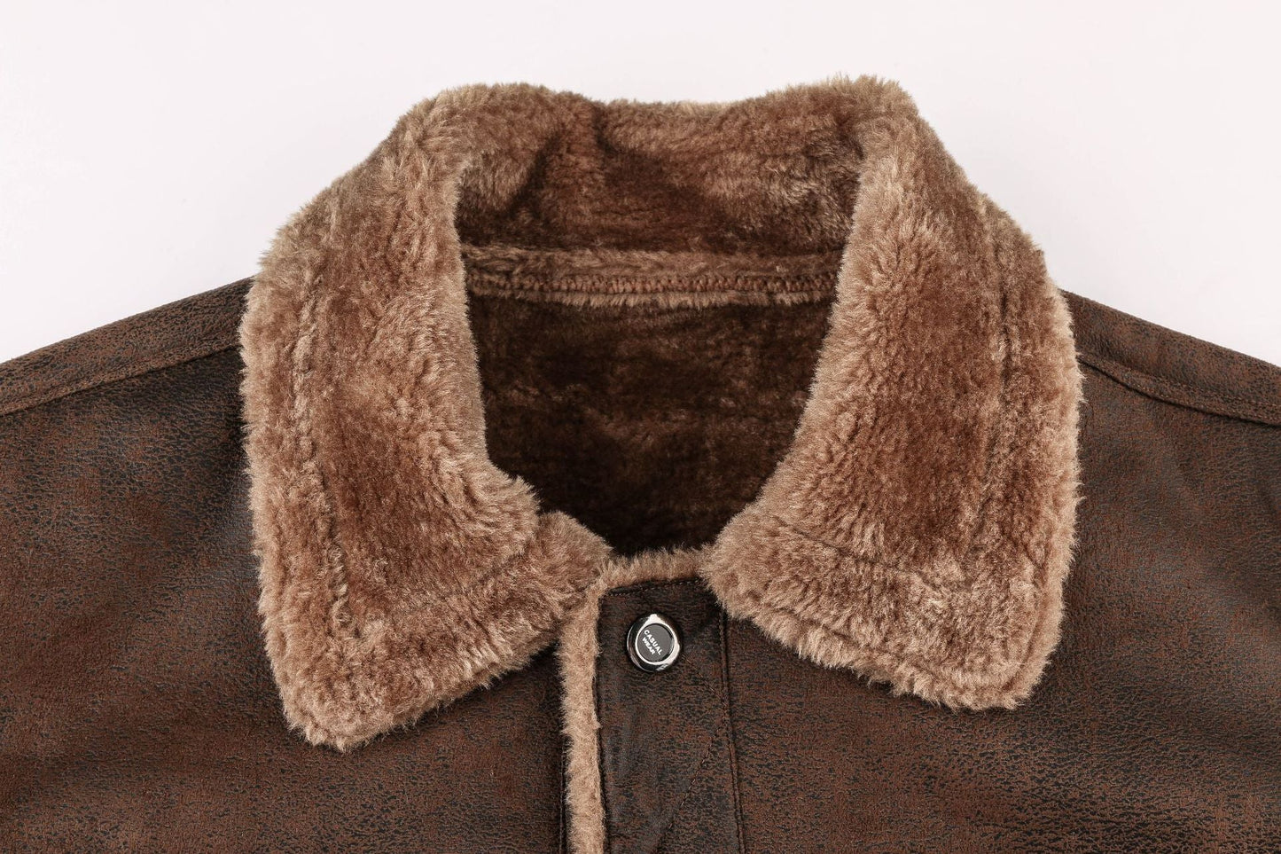 Herren Wildlederjacke Mit Sherpa Futter