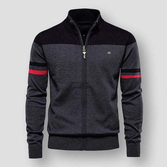 Herren Hoodie Mit Retro Design Und Reißverschluss