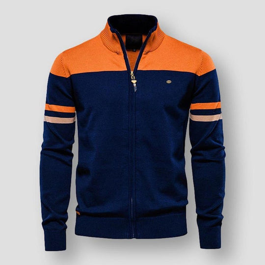 Herren Hoodie Mit Retro Design Und Reißverschluss