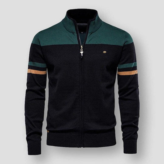 Herren Hoodie Mit Retro Design Und Reißverschluss