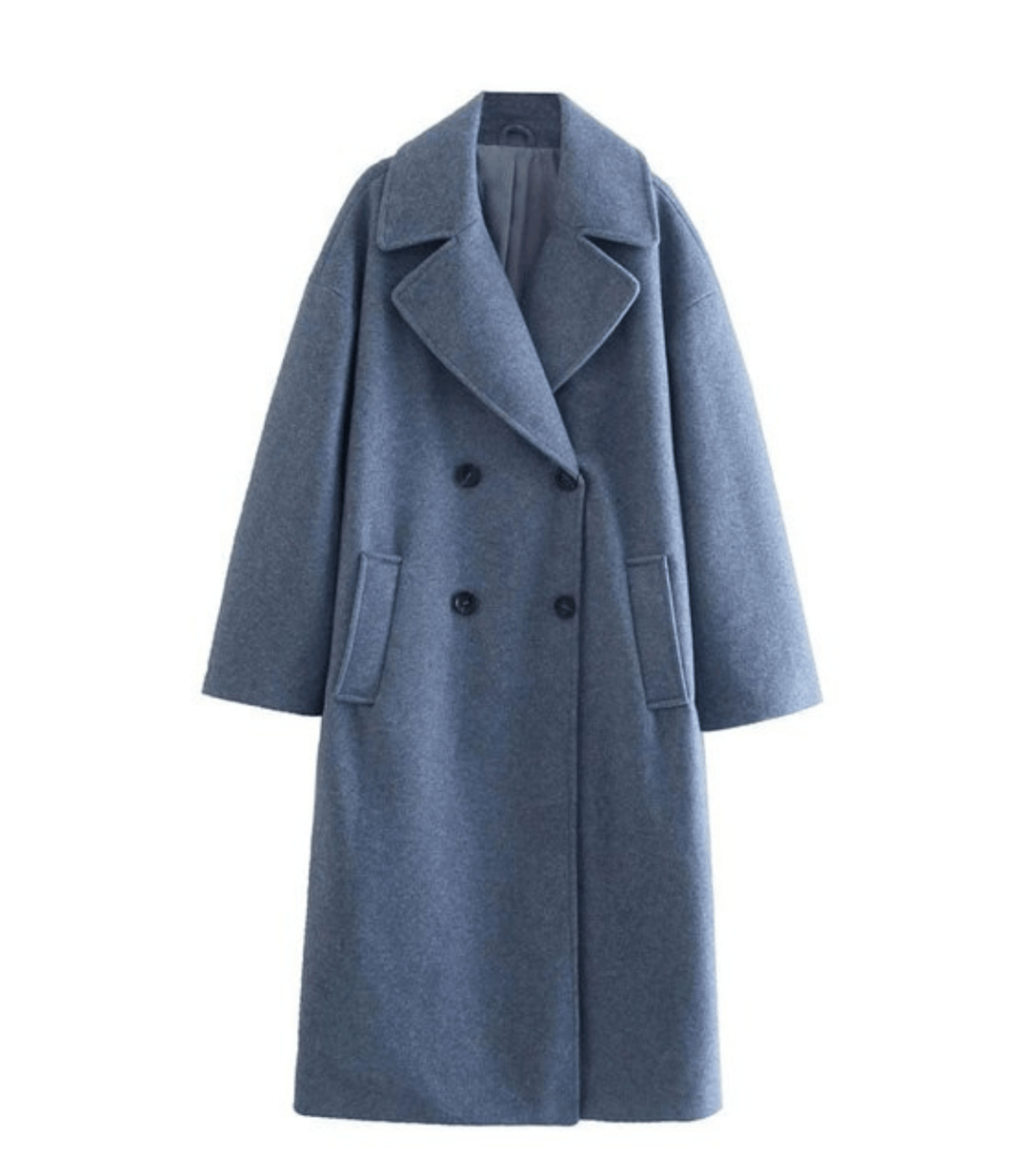 Damen Eleganter Wollmantel Mit Langer Passform