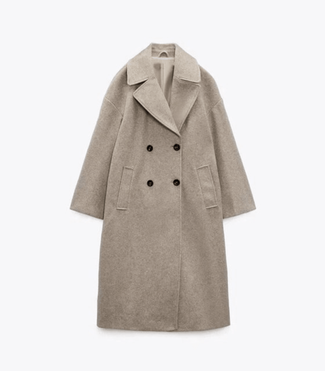Damen Eleganter Wollmantel Mit Langer Passform