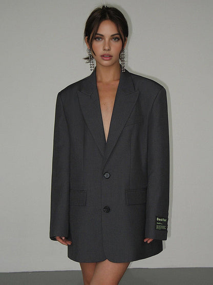 Damen Blazer Mit Oversize Schnitt Und Klassischem Revers