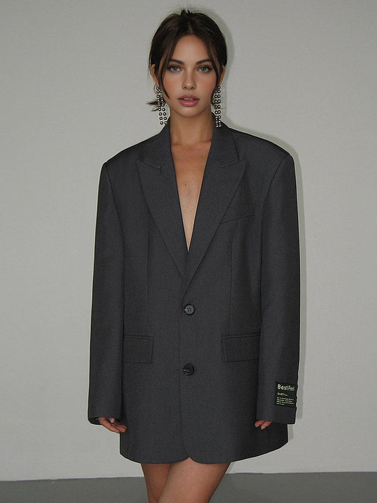 Damen Blazer Mit Oversize Schnitt Und Klassischem Revers