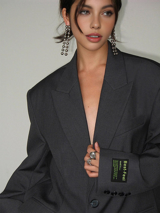 Damen Blazer Mit Oversize Schnitt Und Klassischem Revers