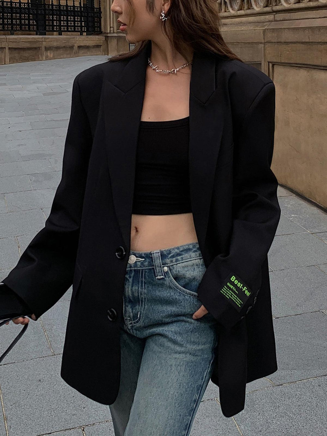 Damen Blazer Mit Oversize Schnitt Und Klassischem Revers