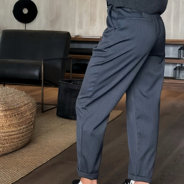 Damen Gestreifte Elegante Anzughose