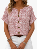 Damenbluse mit Blumenmuster und fließendem Fall in Vorderansicht