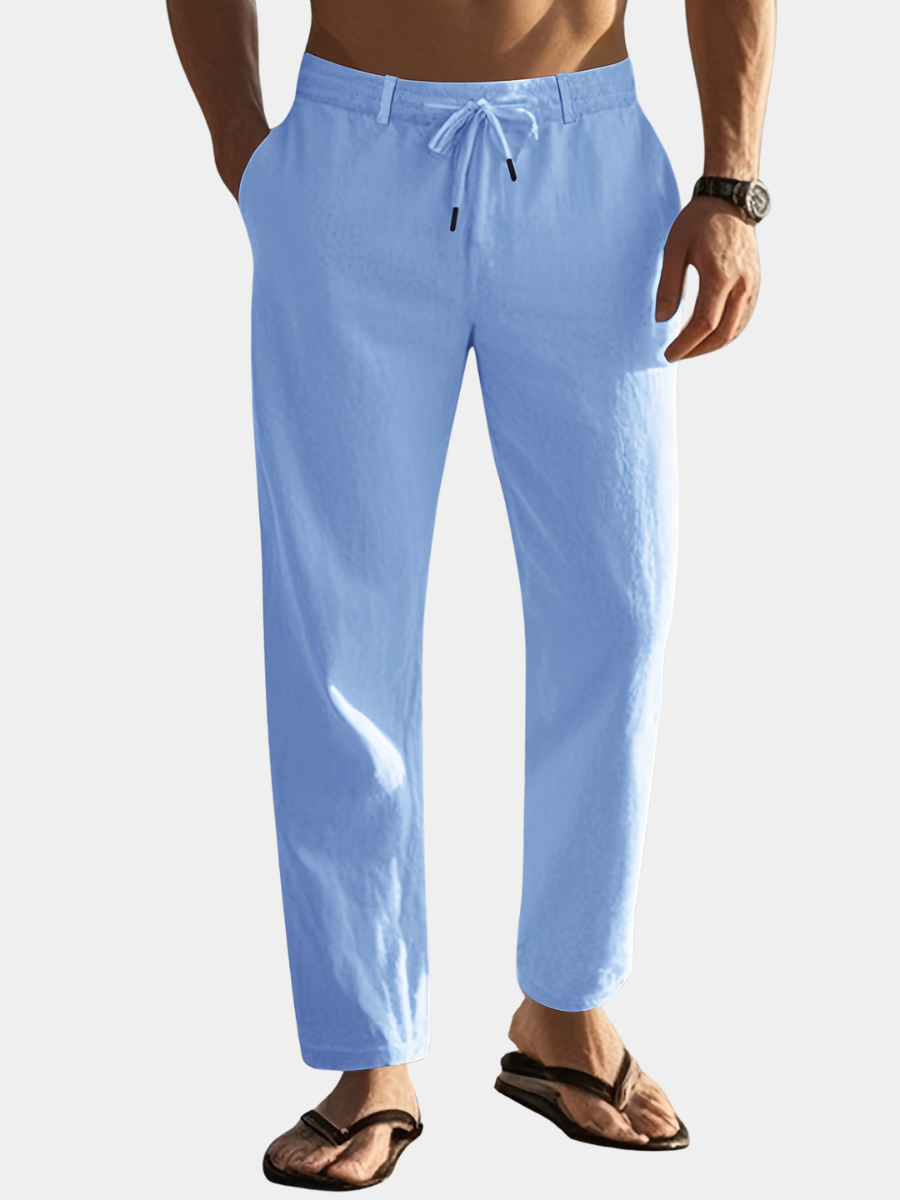 Herren Leinenhose mit Relaxed Fit in Vorderansicht