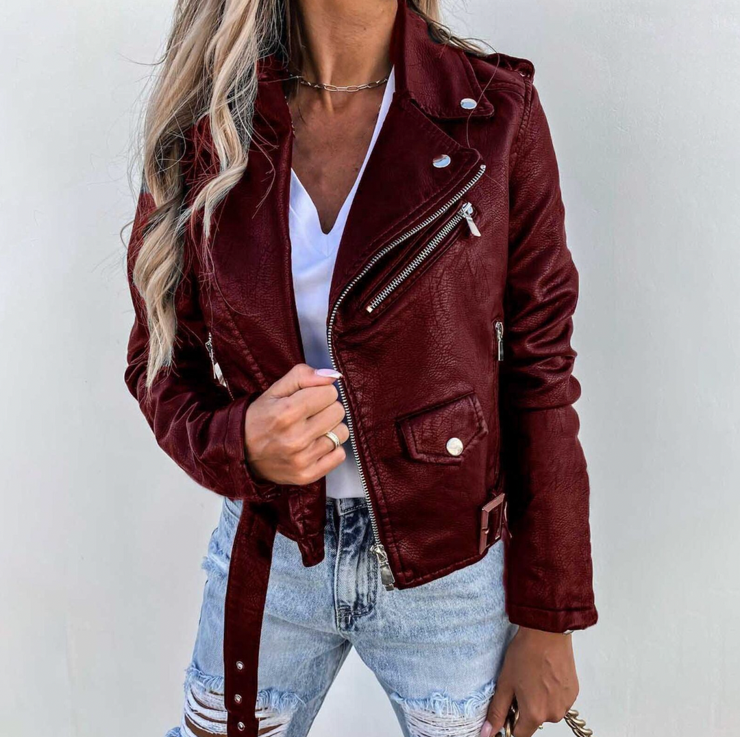 Damen Bikerjacke Mit Zeitlosem Design