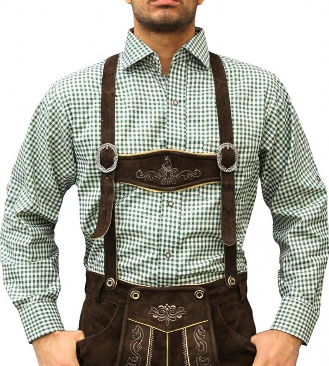 Herren Trachtenhemd Mit Traditionellem Muster Und Langen Ärmeln