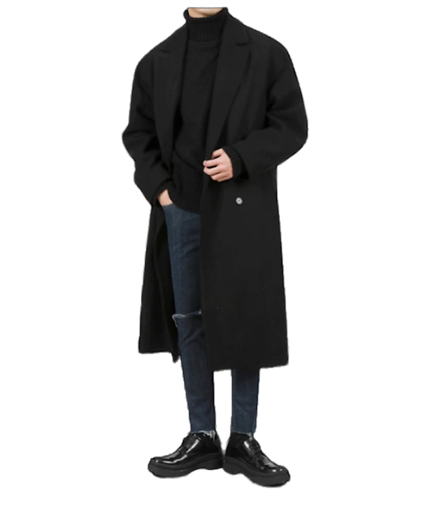 Herren Oversize Mantel Mit Doppelreihiger Knopfleiste