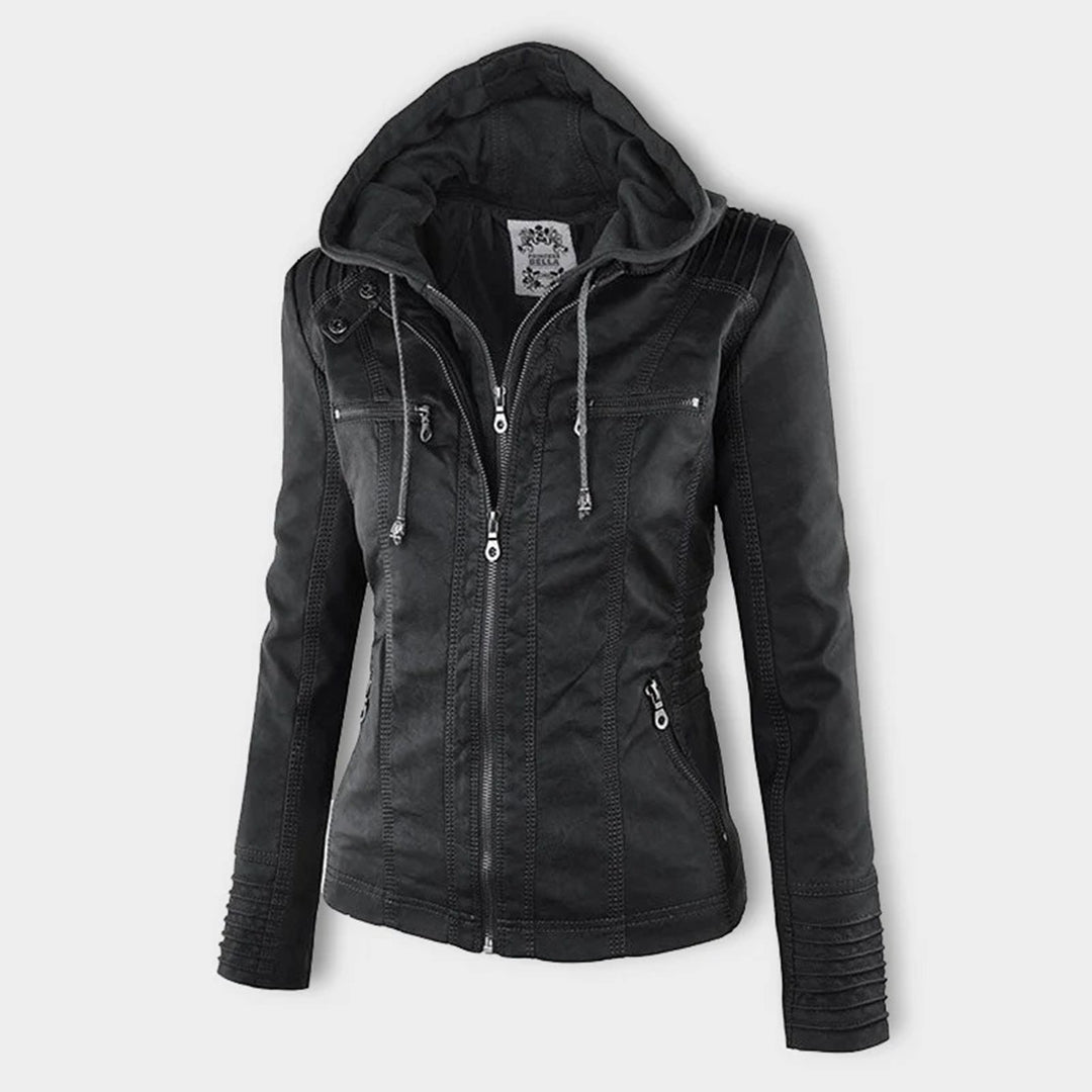 Damen Jacke Mit Kapuze Im Wetterfesten Design