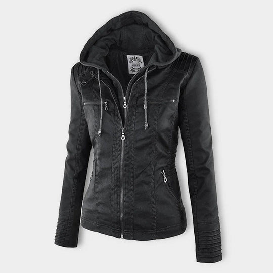 Damen Jacke Mit Kapuze Im Wetterfesten Design