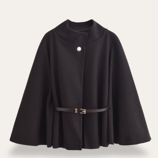 Damen Cape Mantel Aus Wolle Mit Klassischem Design