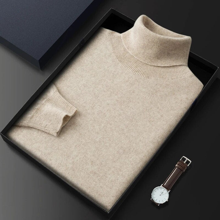 Herren Kaschmir Rollkragenpullover Mit Klassischem Design
