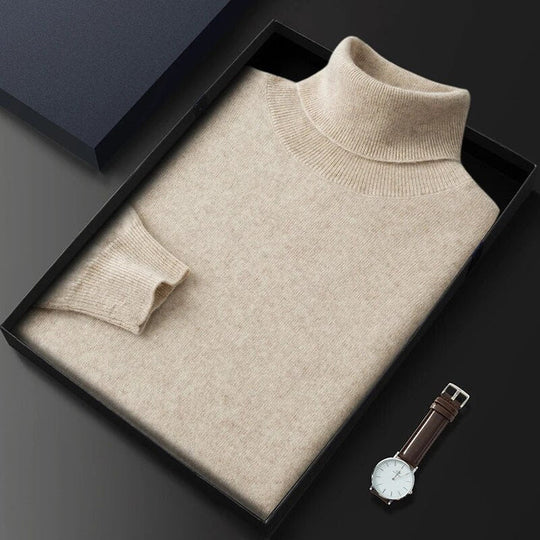 Herren Kaschmir Rollkragenpullover Mit Klassischem Design