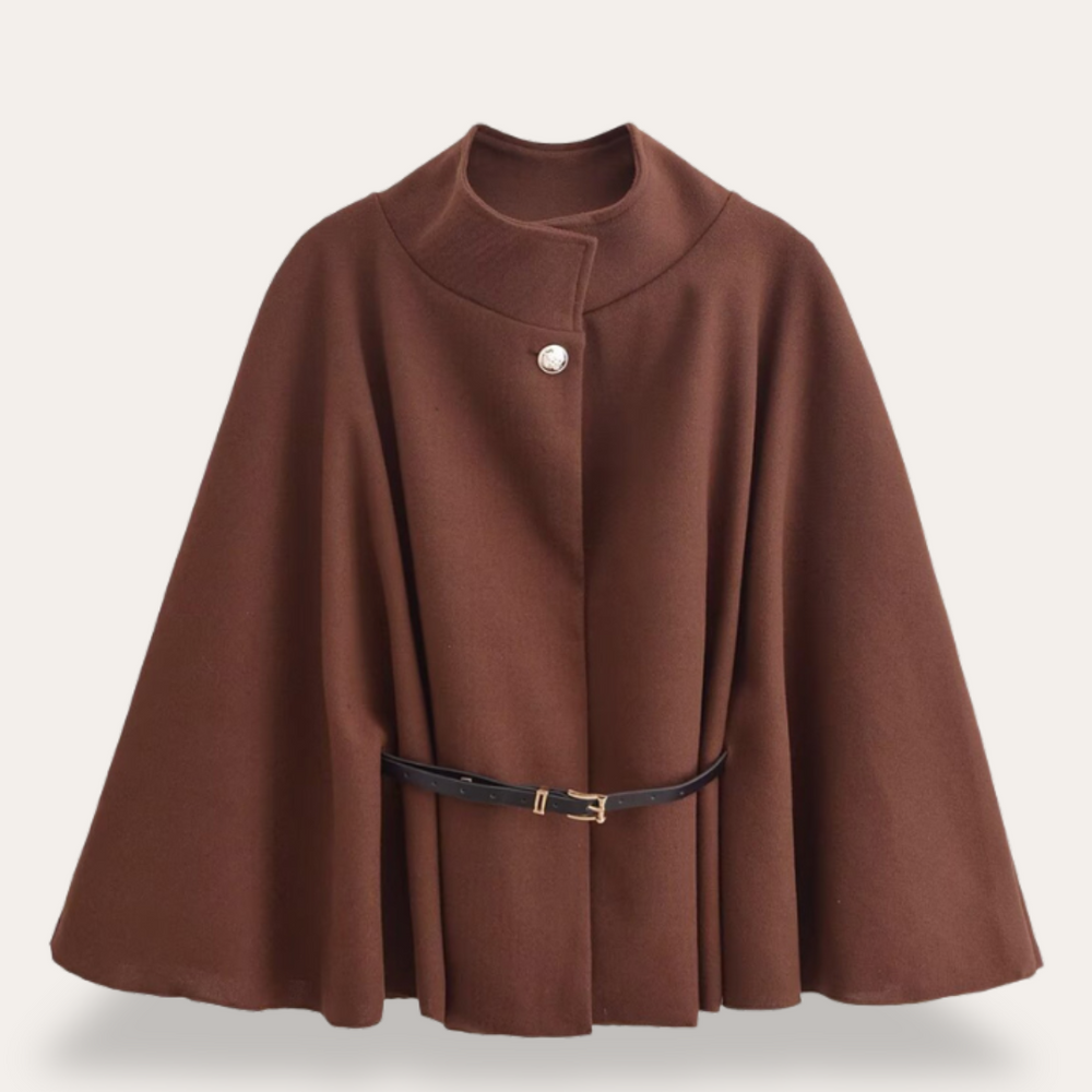Damen Cape Mantel Aus Wolle Mit Klassischem Design