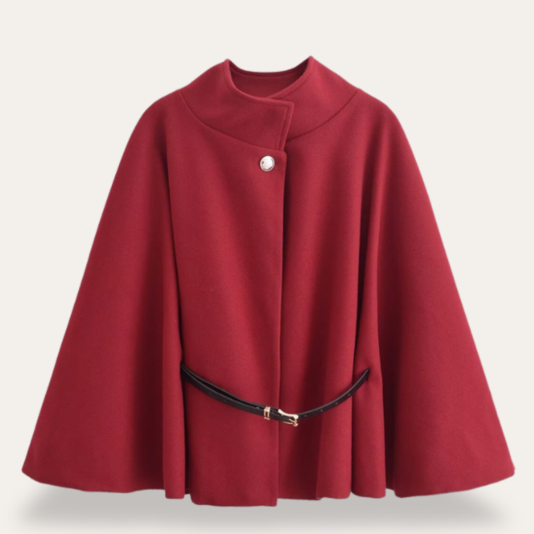 Damen Cape Mantel Aus Wolle Mit Klassischem Design