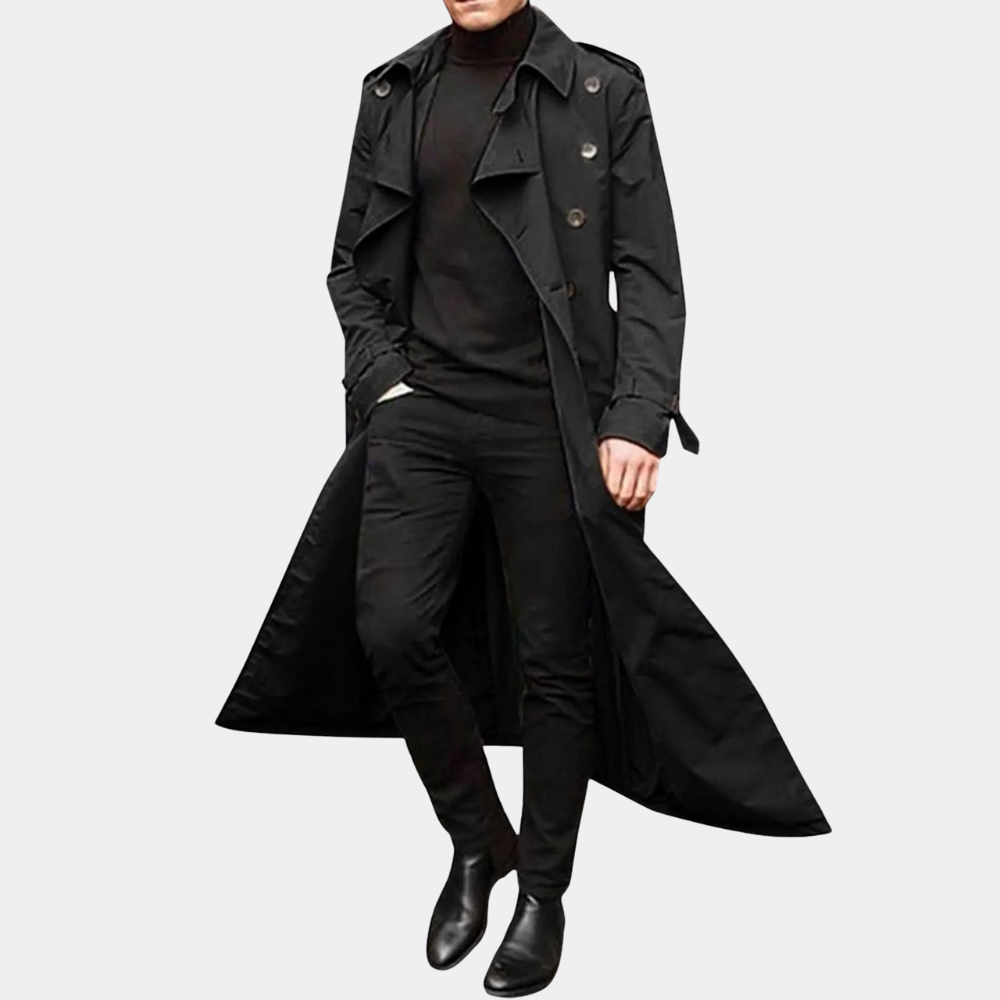 Herren Wasserabweisender Trenchcoat Mit Modernem Schnitt