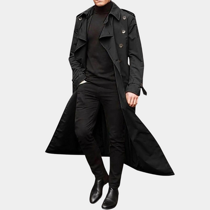 Herren Wasserabweisender Trenchcoat Mit Modernem Schnitt