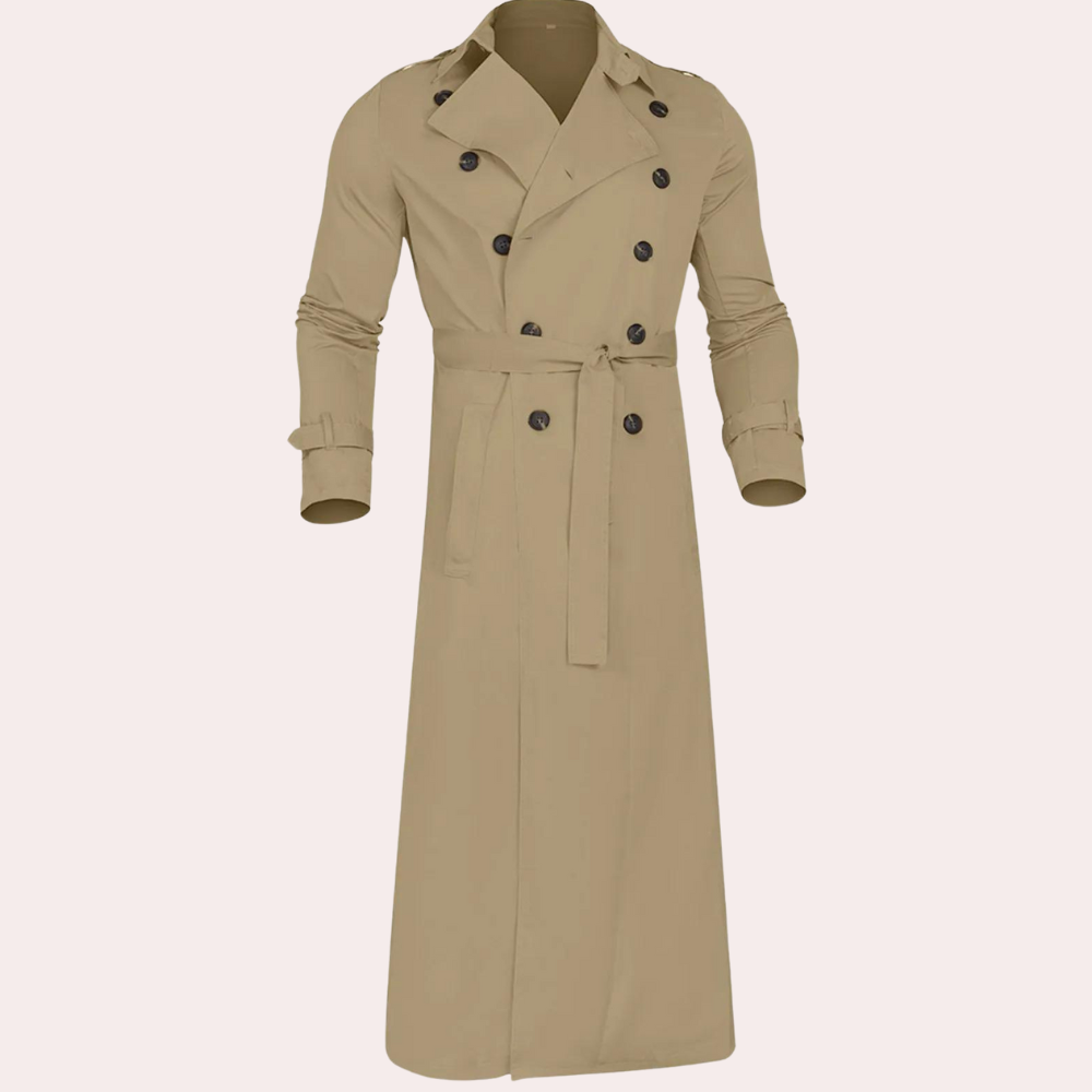 Herren Wasserabweisender Trenchcoat Mit Modernem Schnitt
