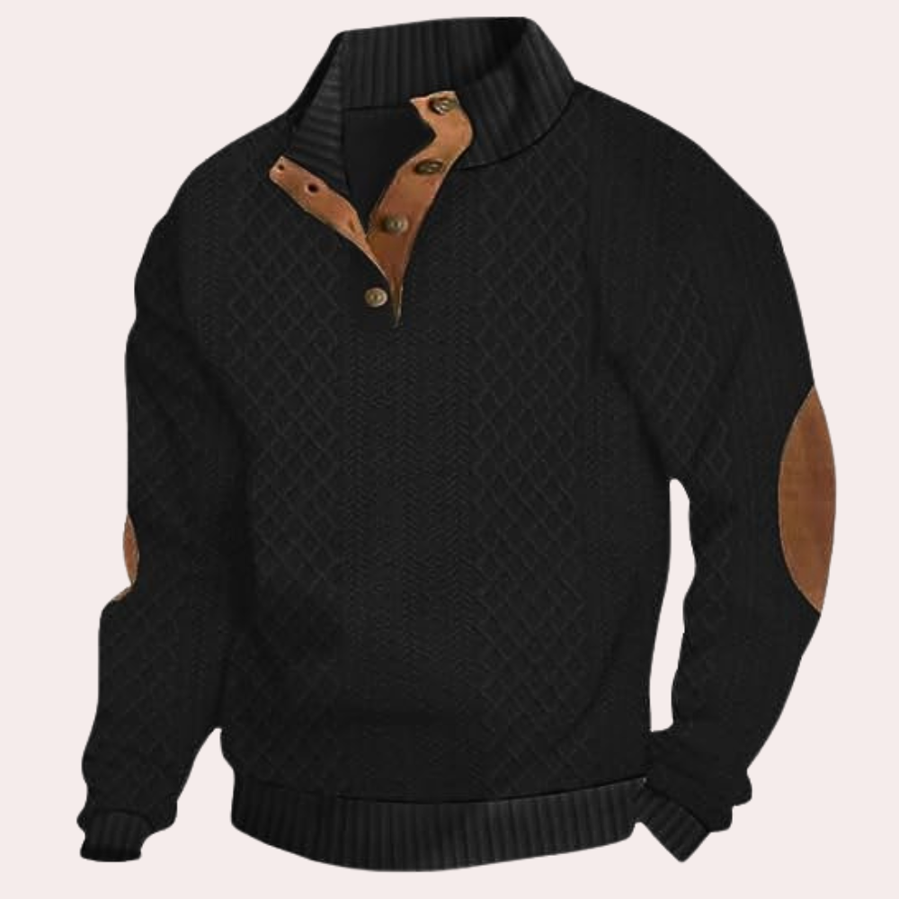 Herren Pullover Mit Kragen Und Knopfleiste