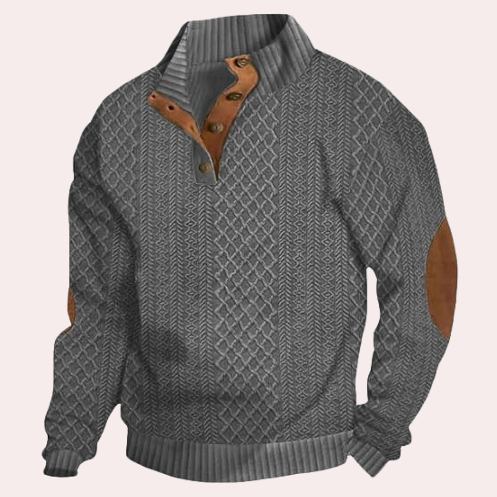 Herren Pullover Mit Kragen Und Knopfleiste
