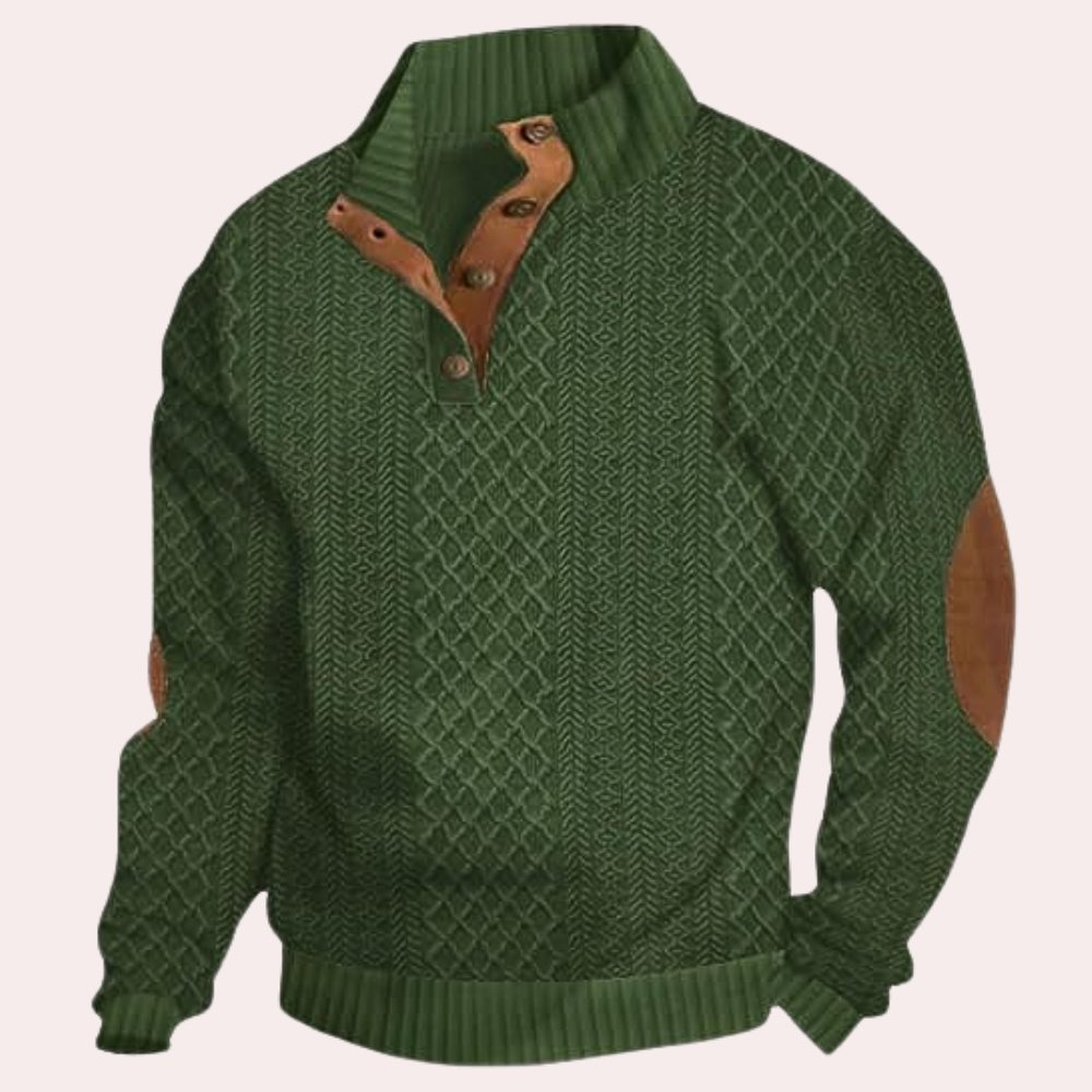 Herren Pullover Mit Kragen Und Knopfleiste