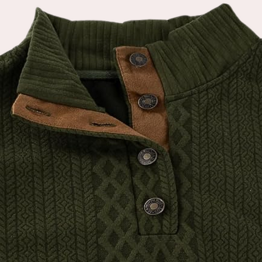 Herren Pullover Mit Kragen Und Knopfleiste