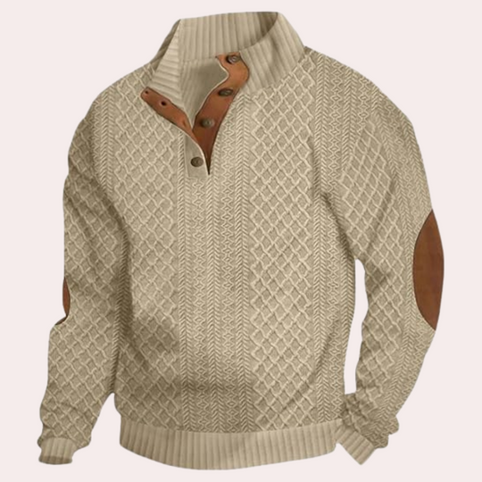 Herren Pullover Mit Kragen Und Knopfleiste