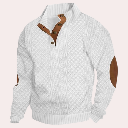 Herren Pullover Mit Kragen Und Knopfleiste