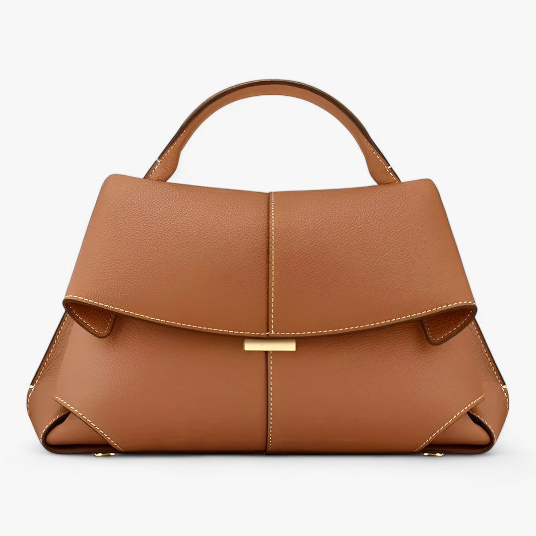 Luxuriöse Trapez-Handtasche mit Goldverschluss für Damen
