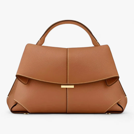 Luxuriöse Trapez-Handtasche mit Goldverschluss für Damen