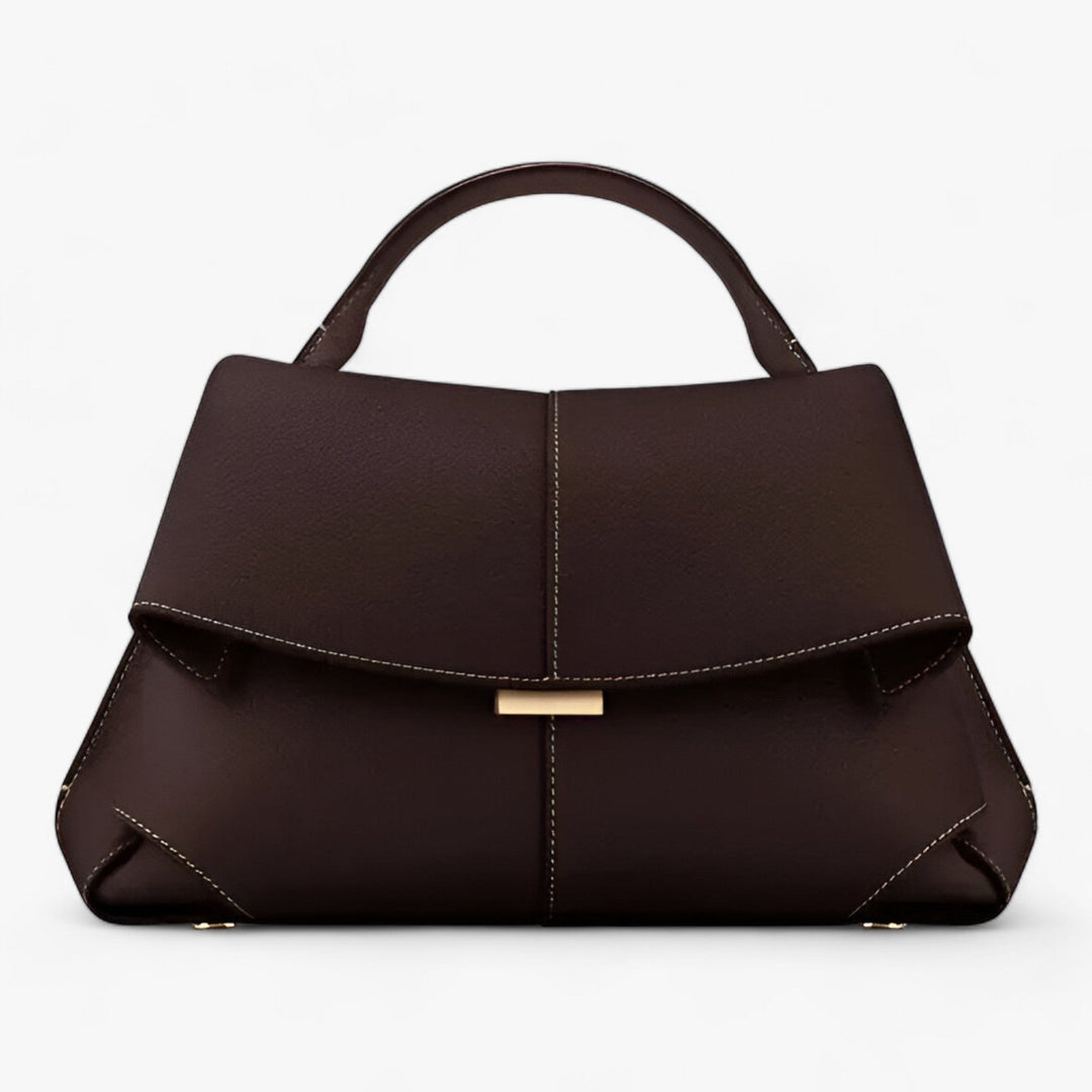 Luxuriöse Trapez-Handtasche mit Goldverschluss für Damen