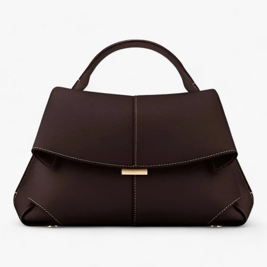 Luxuriöse Trapez-Handtasche mit Goldverschluss für Damen