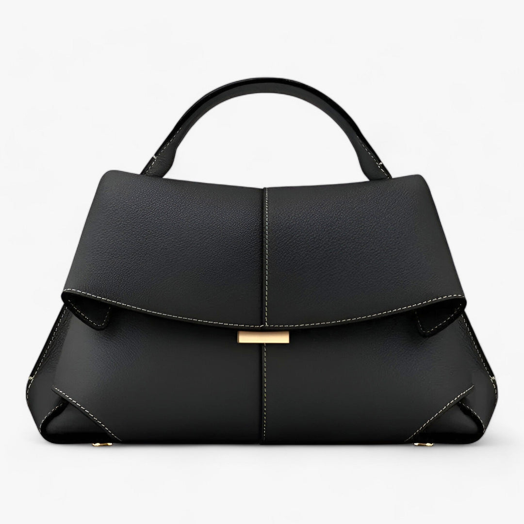 Luxuriöse Trapez-Handtasche mit Goldverschluss für Damen