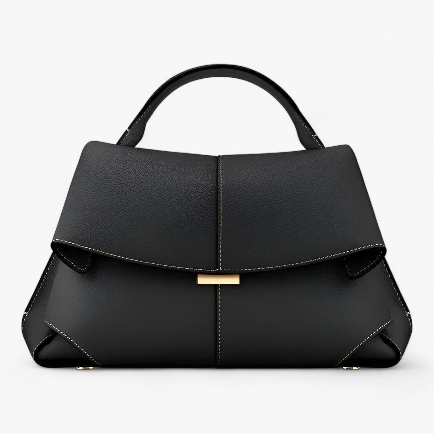 Luxuriöse Trapez-Handtasche mit Goldverschluss für Damen