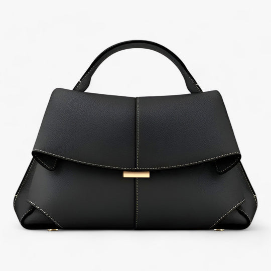 Luxuriöse Trapez-Handtasche mit Goldverschluss für Damen
