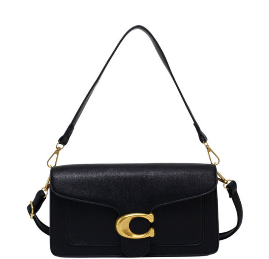 Elegante Schultertasche mit goldener Schnalle für Damen