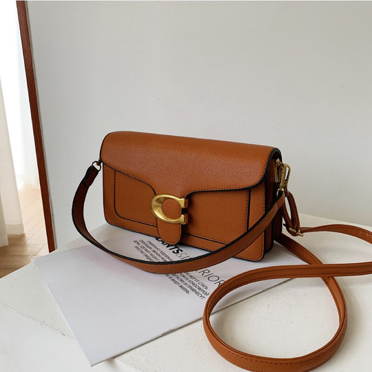 Elegante Schultertasche mit goldener Schnalle für Damen