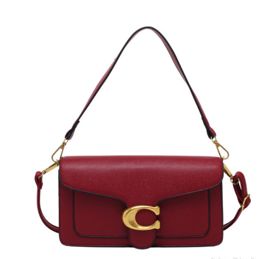 Elegante Schultertasche mit goldener Schnalle für Damen