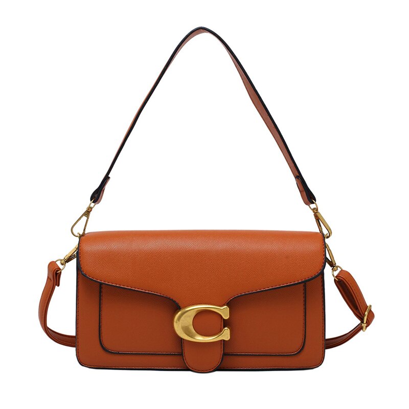 Elegante Schultertasche mit goldener Schnalle für Damen