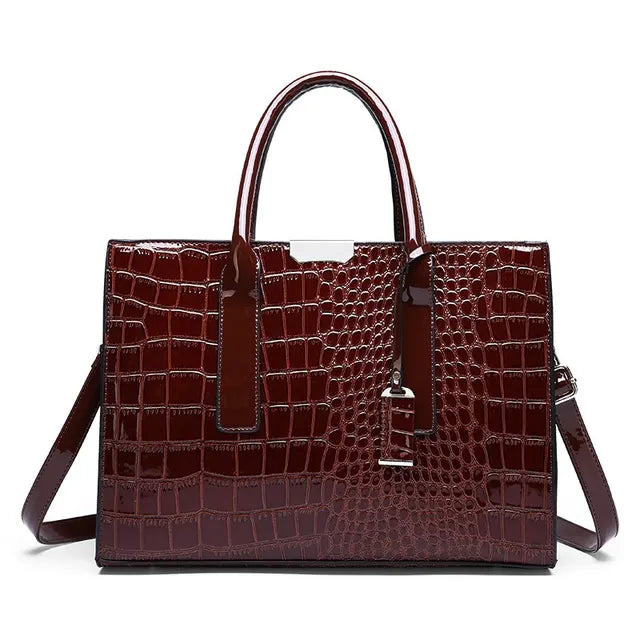 Elegante Krokodilmuster-Handtasche für Damen