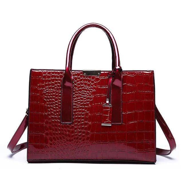 Elegante Krokodilmuster-Handtasche für Damen