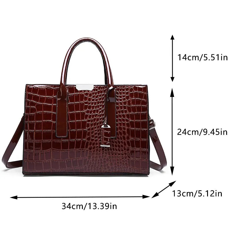 Elegante Krokodilmuster-Handtasche für Damen