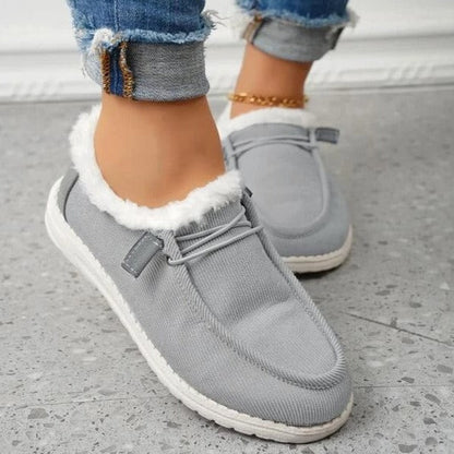 Damen Winter Slip-On Schuhe Mit Fellimitat